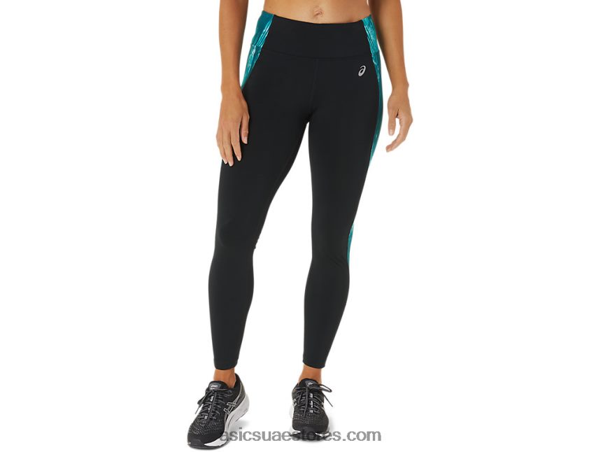 Asics أسود / ربطة عنق صبغ الصنوبر المخملي أداء المرأة 7/8 ضيق 2N24DJ3081
