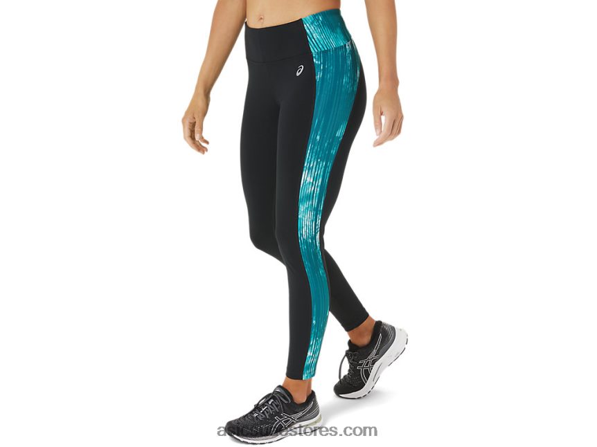 Asics أسود / ربطة عنق صبغ الصنوبر المخملي أداء المرأة 7/8 ضيق 2N24DJ3081