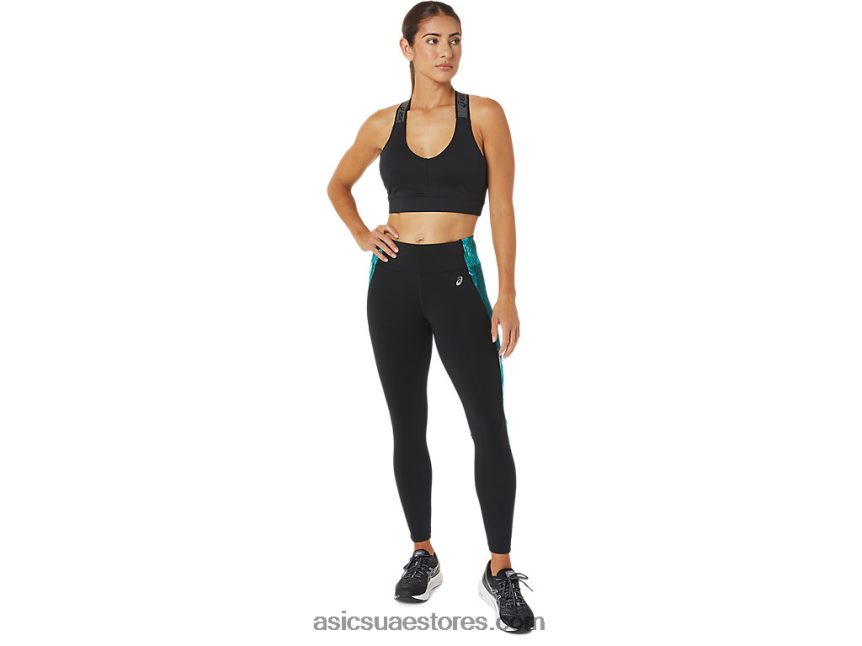 Asics أسود / ربطة عنق صبغ الصنوبر المخملي أداء المرأة 7/8 ضيق 2N24DJ3081