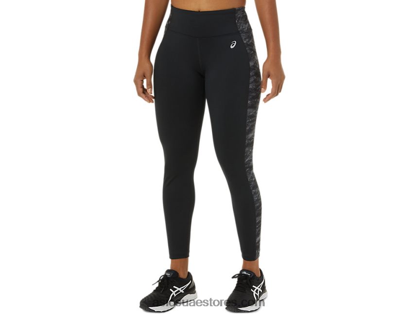 Asics أداء أسود / رمادي متعدد أداء المرأة 7/8 ضيق 2N24DJ3747