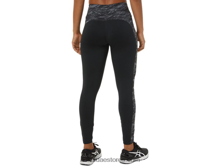 Asics أداء أسود / رمادي متعدد أداء المرأة 7/8 ضيق 2N24DJ3747