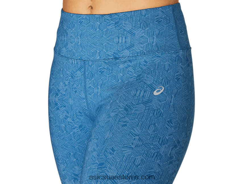 Asics طباعة سداسية الشكل محفوراً على شكل سمكة قرش كبيرة الجوارب النسائية 7/8 2N24DJ4103