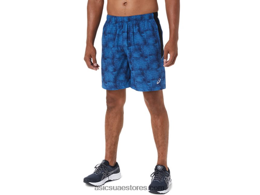Asics صبغ التعادل الأزرق / بيرف بلاك الرجال 7in العلاقات العامة قصيرة 2N24DJ1029
