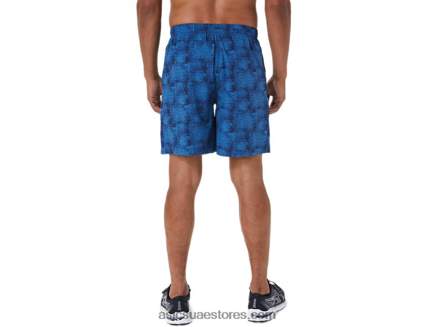 Asics صبغ التعادل الأزرق / بيرف بلاك الرجال 7in العلاقات العامة قصيرة 2N24DJ1029