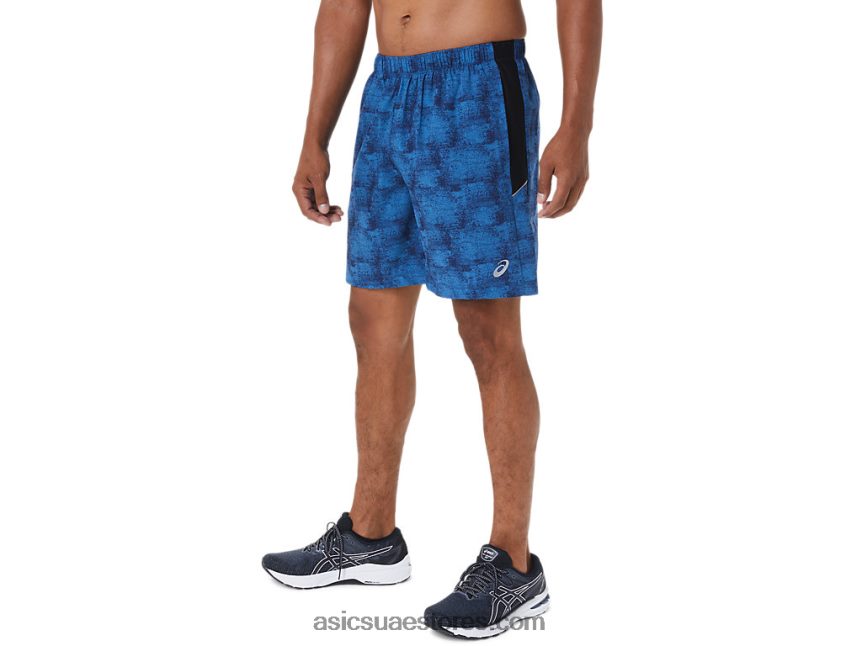 Asics صبغ التعادل الأزرق / بيرف بلاك الرجال 7in العلاقات العامة قصيرة 2N24DJ1029