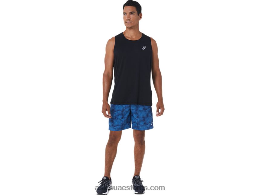 Asics صبغ التعادل الأزرق / بيرف بلاك الرجال 7in العلاقات العامة قصيرة 2N24DJ1029