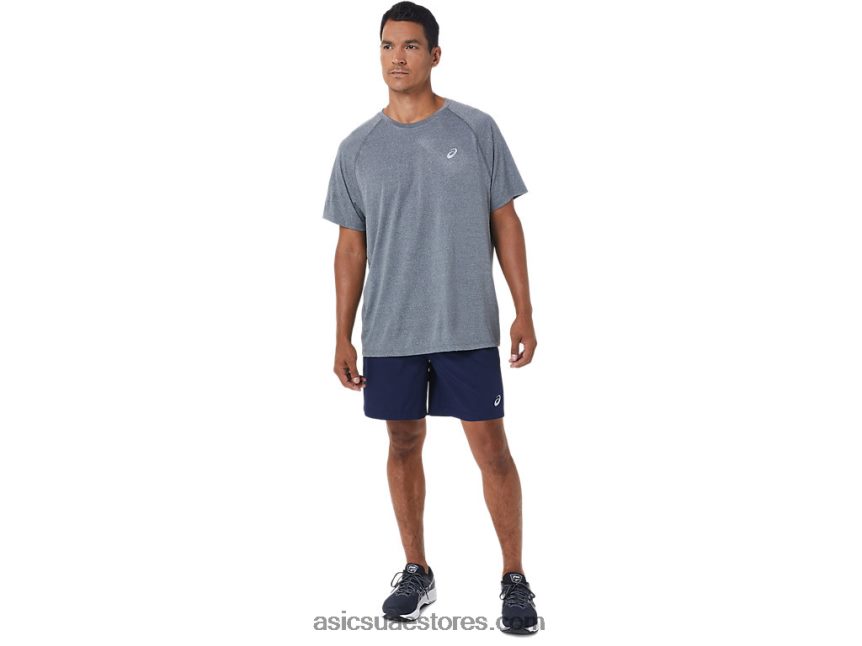 Asics معطف طاووس / رمادي حامل الرجال 7in العلاقات العامة قصيرة 2N24DJ1078