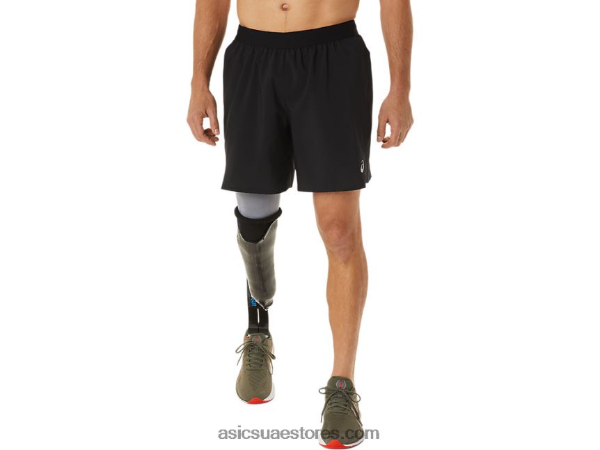 Asics أسود الأداء طريق رجال 7in قصير 2N24DJ1104