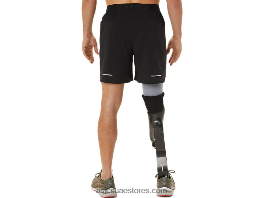 Asics أسود الأداء طريق رجال 7in قصير 2N24DJ1104