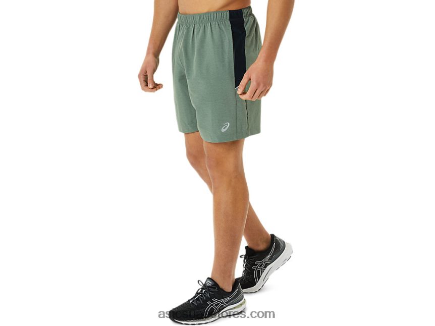 Asics طباعة حزاز أخضر / أزرق فرنسي الرجال 7in العلاقات العامة قصيرة 2N24DJ1362