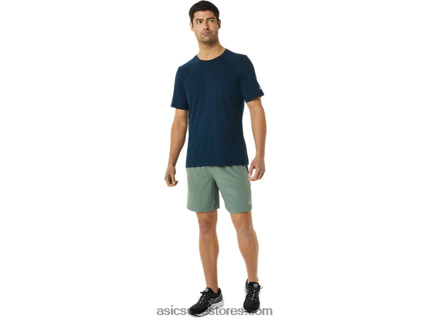 Asics طباعة حزاز أخضر / أزرق فرنسي الرجال 7in العلاقات العامة قصيرة 2N24DJ1362