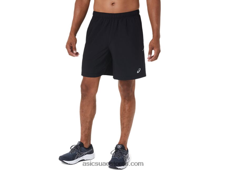 Asics أسود الأداء الرجال 7in العلاقات العامة قصيرة 2N24DJ2080