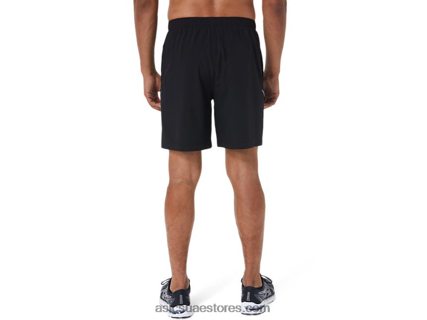 Asics أسود الأداء الرجال 7in العلاقات العامة قصيرة 2N24DJ2080