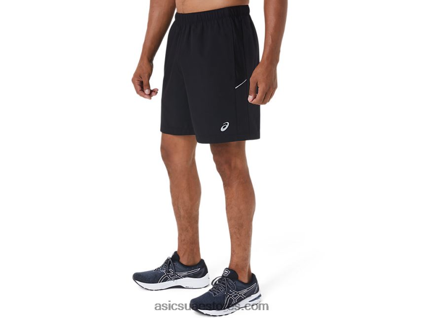 Asics أسود الأداء الرجال 7in العلاقات العامة قصيرة 2N24DJ2080