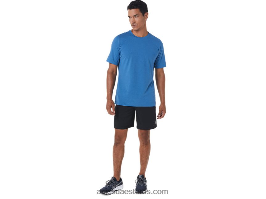 Asics أسود الأداء الرجال 7in العلاقات العامة قصيرة 2N24DJ2080