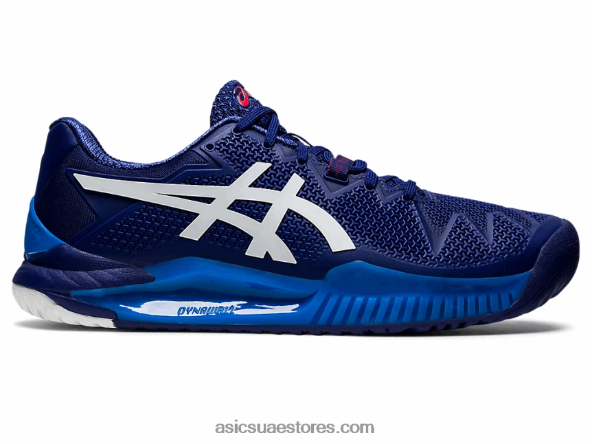 Asics الغوص الأزرق / الأبيض هلام القرار 8 2N24DJ1165