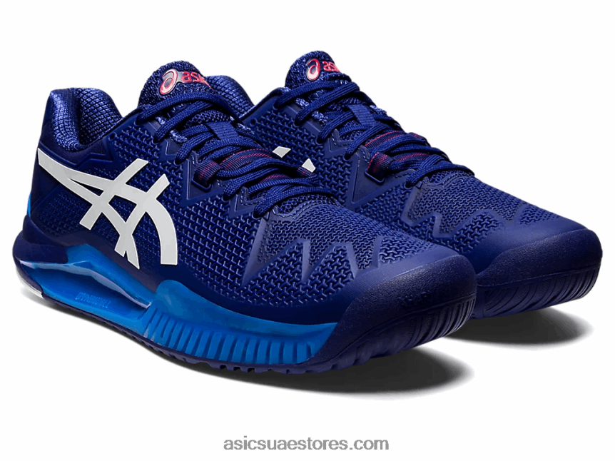 Asics الغوص الأزرق / الأبيض هلام القرار 8 2N24DJ1165