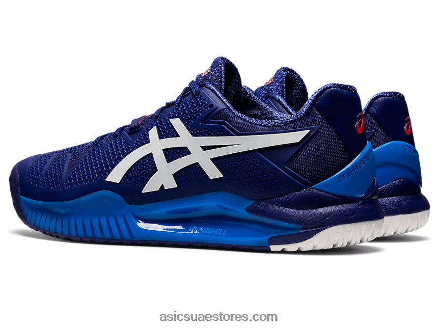 Asics الغوص الأزرق / الأبيض هلام القرار 8 2N24DJ1165