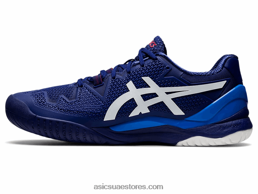 Asics الغوص الأزرق / الأبيض هلام القرار 8 2N24DJ1165