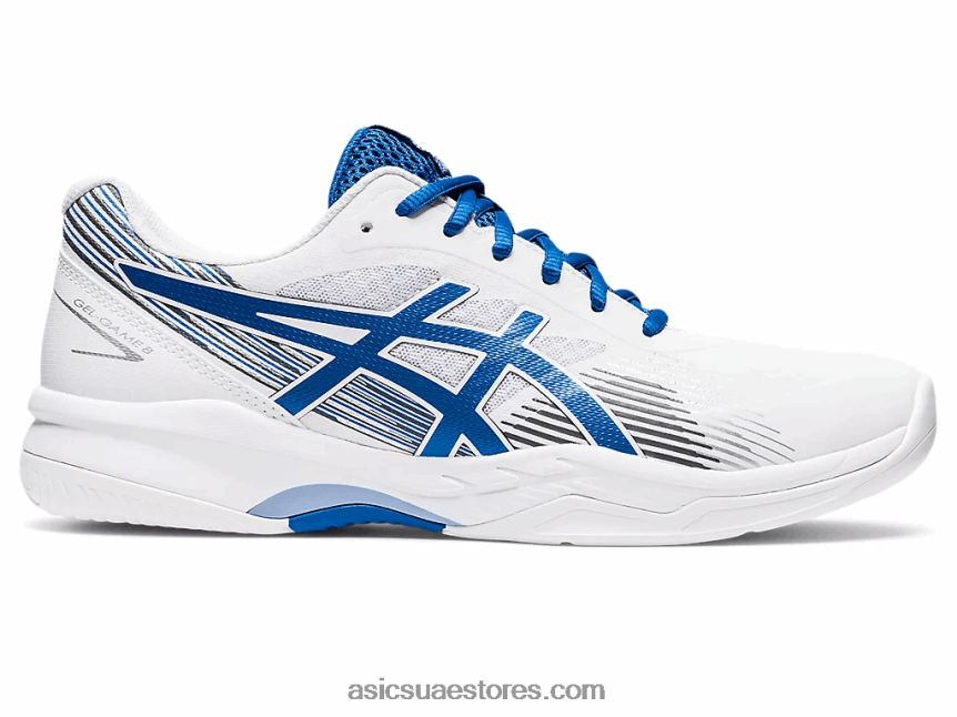 Asics محرك أبيض / بحيرة لعبة جل 8 2N24DJ1289