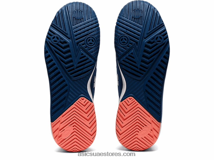Asics تناغم أزرق / أبيض دقة هلام 8 واسعة 2N24DJ1464