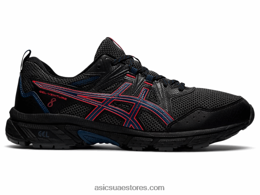 Asics أسود / أحمر ناري جل فينشر 8 2N24DJ1488