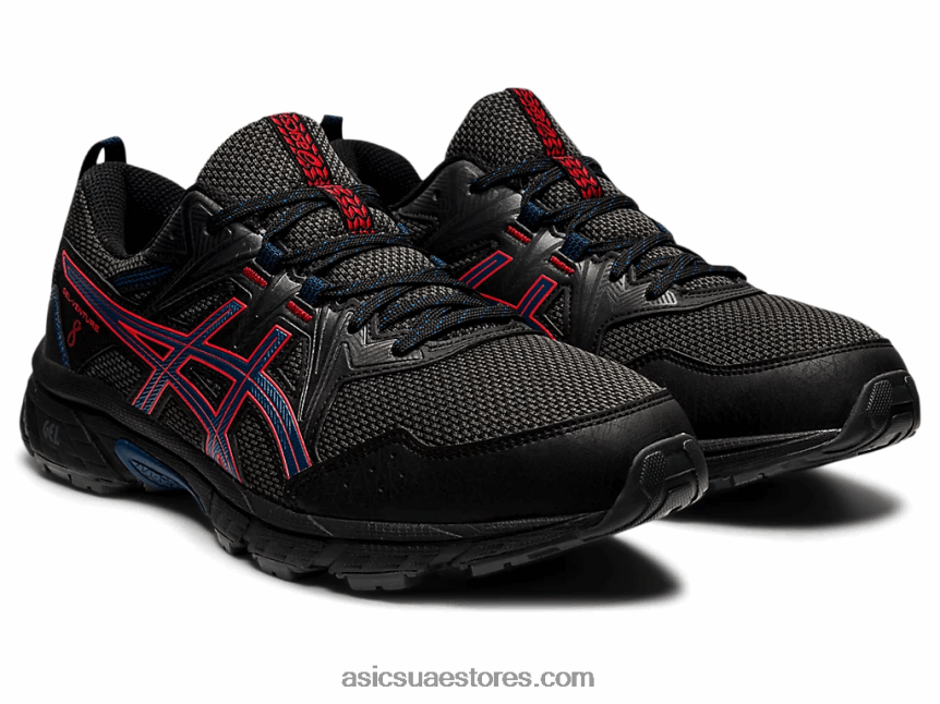 Asics أسود / أحمر ناري جل فينشر 8 2N24DJ1488