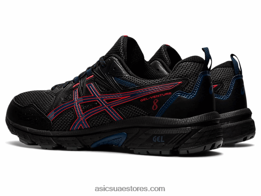 Asics أسود / أحمر ناري جل فينشر 8 2N24DJ1488