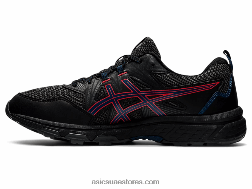 Asics أسود / أحمر ناري جل فينشر 8 2N24DJ1488