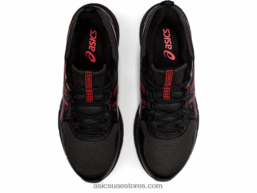Asics أسود / أحمر ناري جل فينشر 8 2N24DJ1488