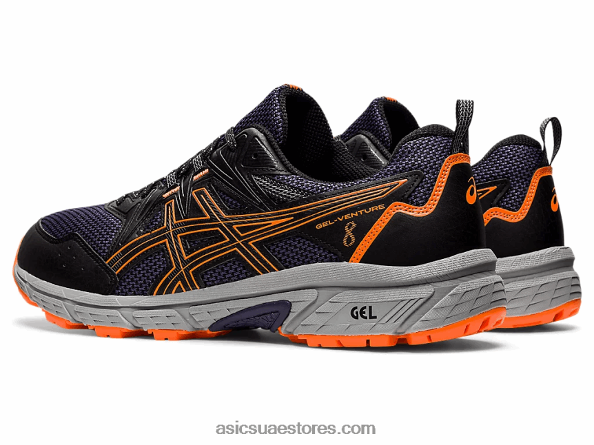 Asics أسود / برتقالي صادم جل فينشر 8 2N24DJ1490
