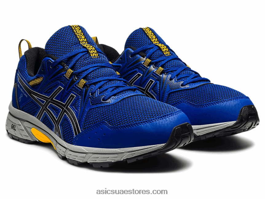 Asics موناكو أزرق / أسود جل فينشر 8 عريض للغاية 2N24DJ1591