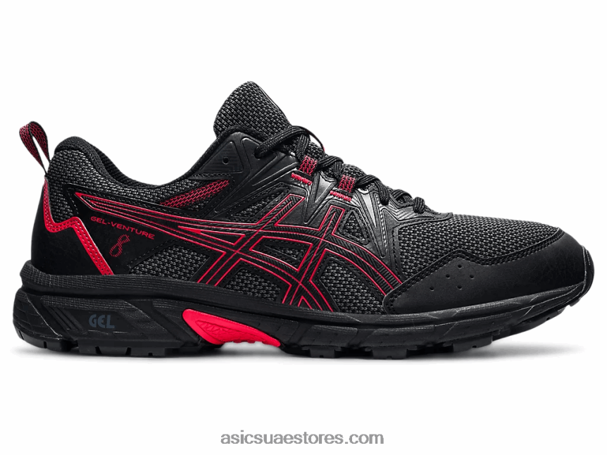 Asics أسود / أحمر كهربائي جل فينشر 8 2N24DJ1621