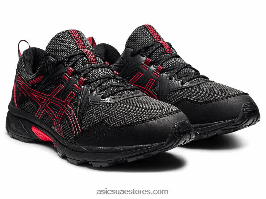 Asics أسود / أحمر كهربائي جل فينشر 8 2N24DJ1621