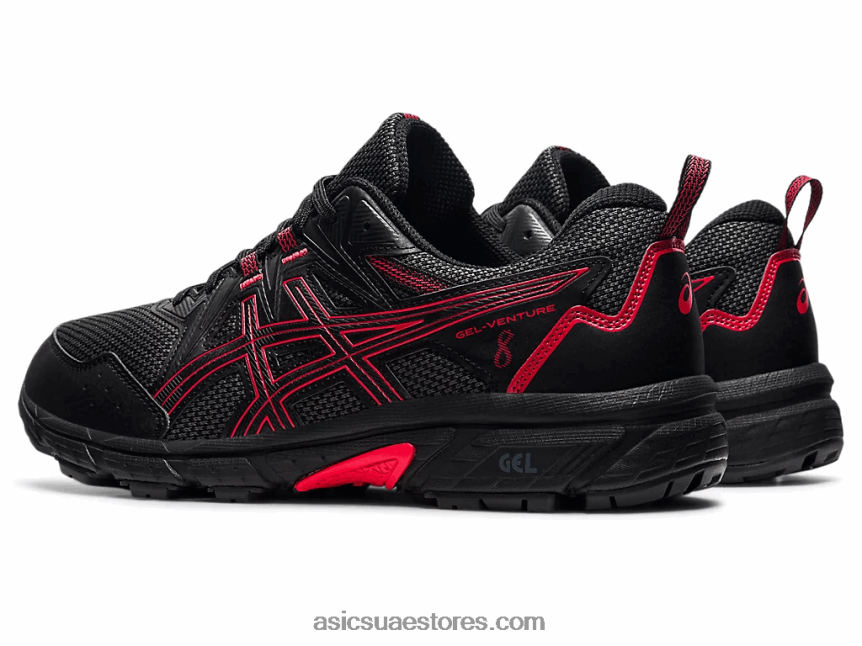 Asics أسود / أحمر كهربائي جل فينشر 8 2N24DJ1621