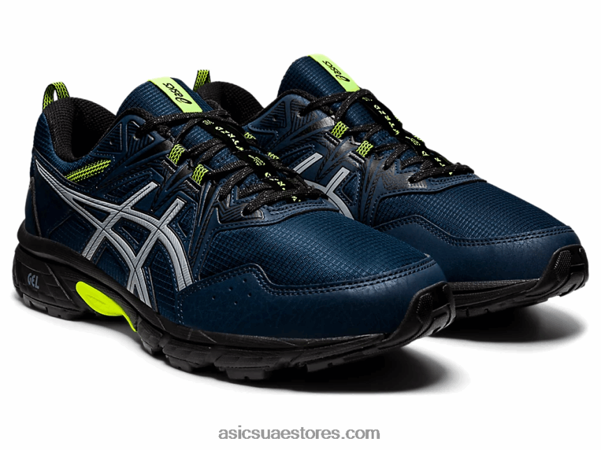 Asics أزرق فرنسي / أصفر أمان جل فينشر 8 مخرز 2N24DJ1628