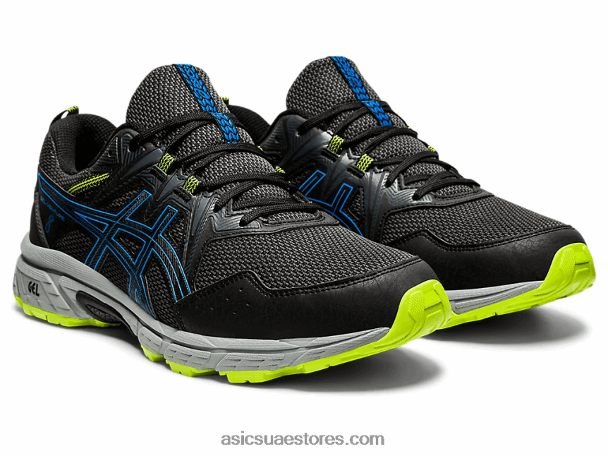 Asics أسود / أزرق مباشر جل فينشر 8 عريض للغاية 2N24DJ1850