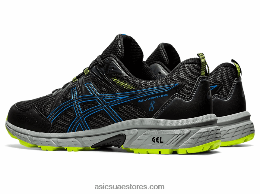 Asics أسود / أزرق مباشر جل فينشر 8 عريض للغاية 2N24DJ1850