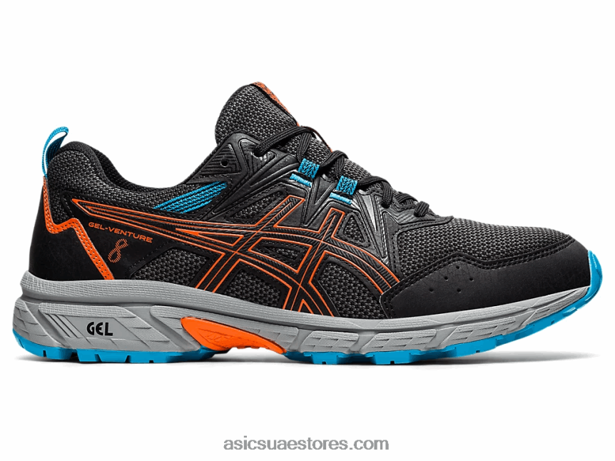 Asics أسود / برتقالي القطيفة جل فينشر 8 2N24DJ1898