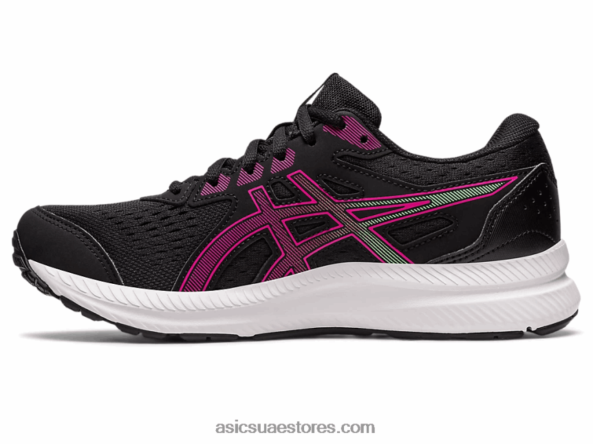 Asics الهذيان الأسود / الوردي جل يحتوي على 8 عريض 2N24DJ2435