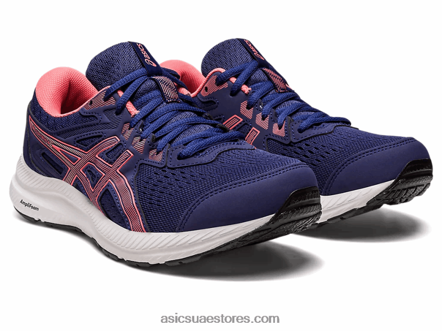 Asics أزرق نيلي / بابايا جل يحتوي على 8 عريض 2N24DJ2455