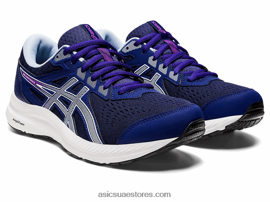 Asics الغوص الأزرق / السماء الناعمة جل يحتوي على 8 عريض 2N24DJ2597