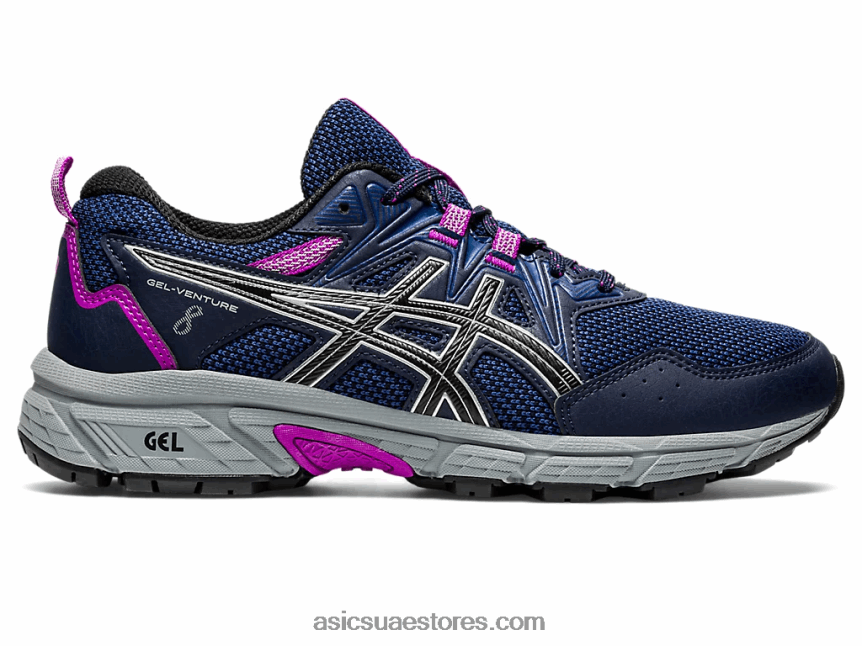 Asics منتصف الليل / الفضة النقية جل فينشر 8 عريض 2N24DJ2945