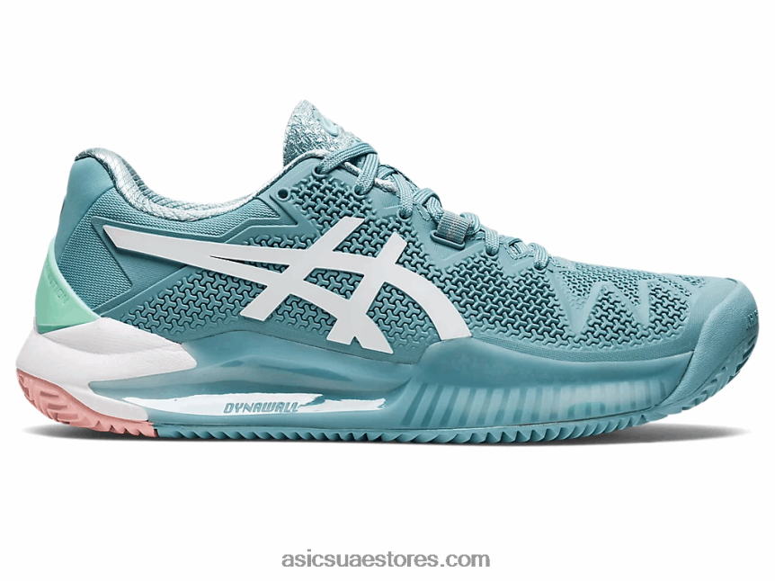 Asics دخان أزرق / أبيض هلام القرار 8 الطين 2N24DJ3087