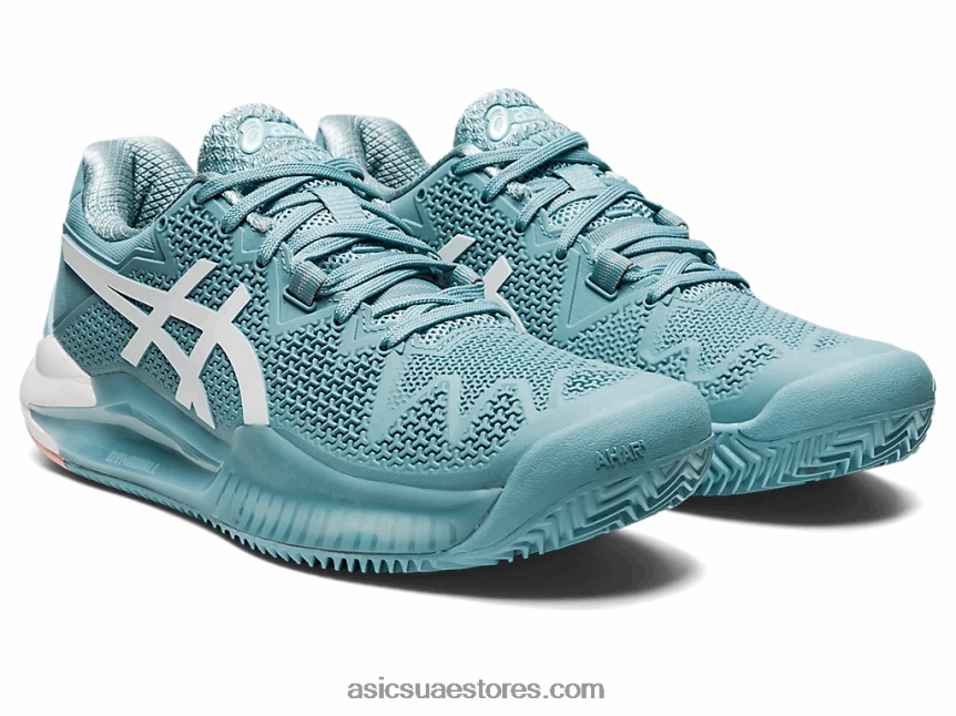 Asics دخان أزرق / أبيض هلام القرار 8 الطين 2N24DJ3087