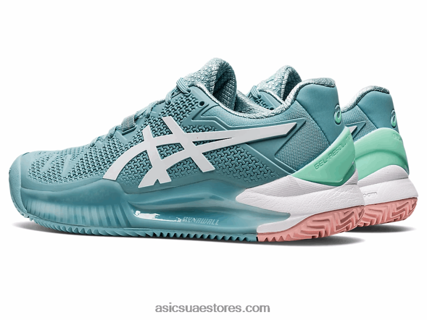 Asics دخان أزرق / أبيض هلام القرار 8 الطين 2N24DJ3087