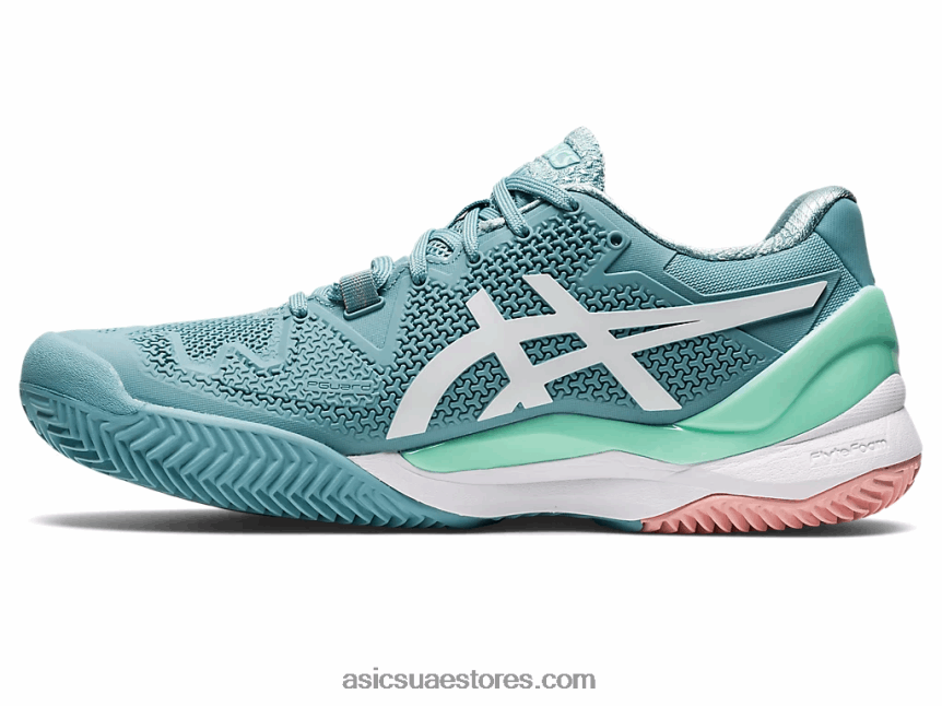 Asics دخان أزرق / أبيض هلام القرار 8 الطين 2N24DJ3087