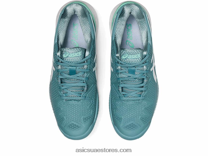 Asics دخان أزرق / أبيض هلام القرار 8 الطين 2N24DJ3087