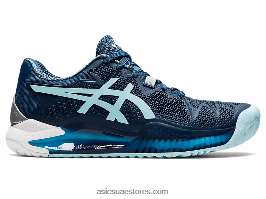 Asics نيلي فاتح / أزرق شفاف دقة هلام 8 واسعة 2N24DJ3521