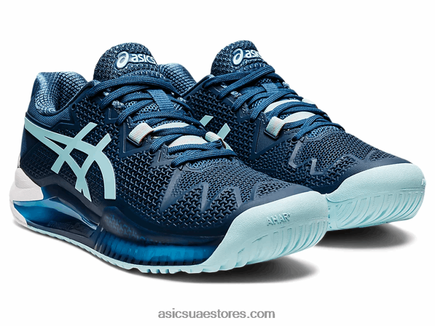Asics نيلي فاتح / أزرق شفاف دقة هلام 8 واسعة 2N24DJ3521